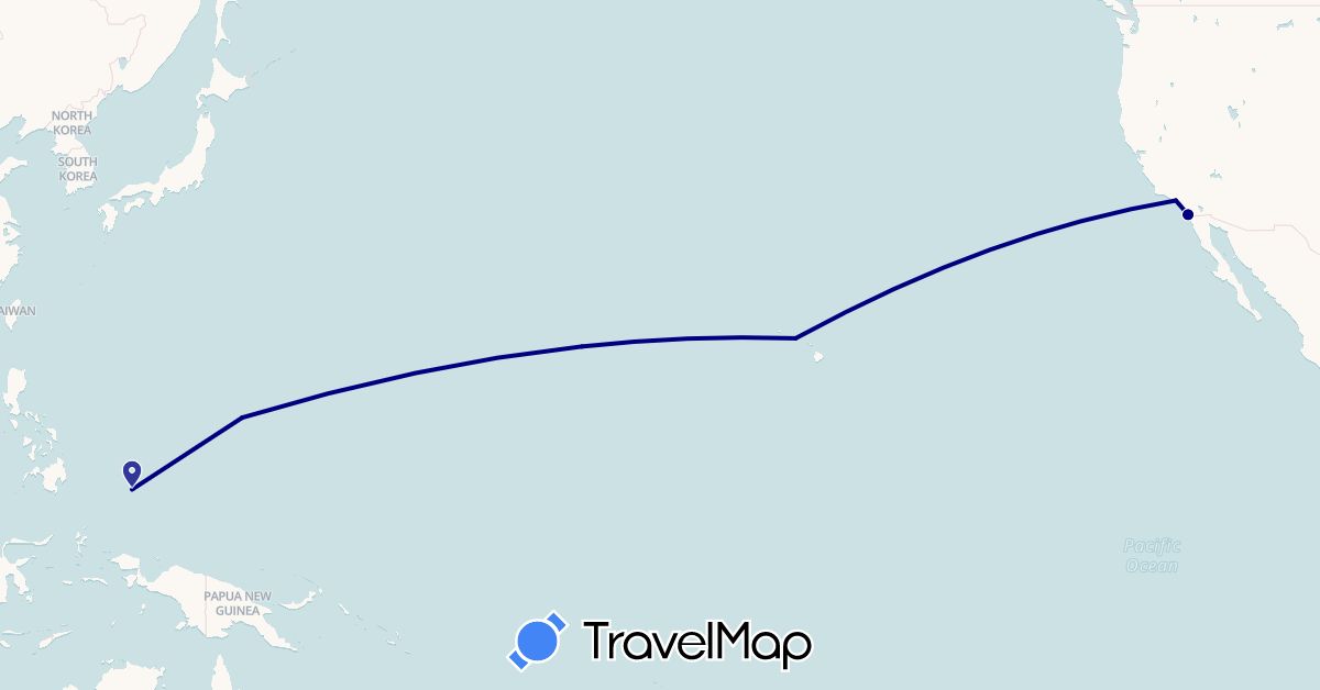 TravelMap itinerary: driving in Palau, United States (North America, Oceania)